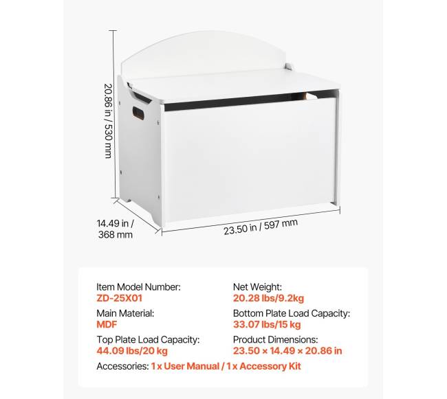 Balta vaikų daiktadėžė su atlošu6