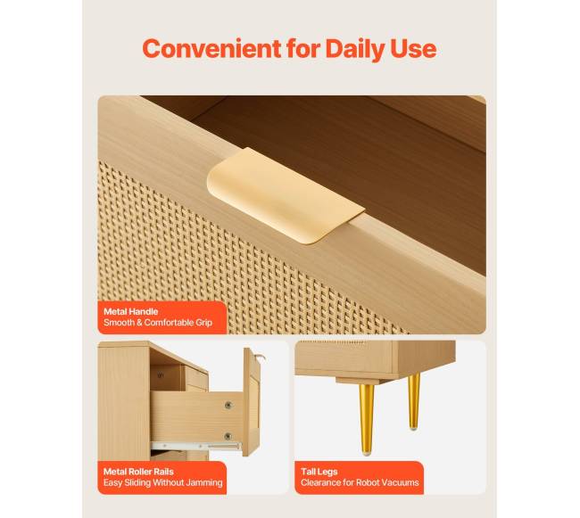 6 stalčių rotango komoda su metalinėmis rankenėlėmis5