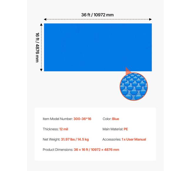 Baseino saulės dangtis 10.97 x 4.88m6