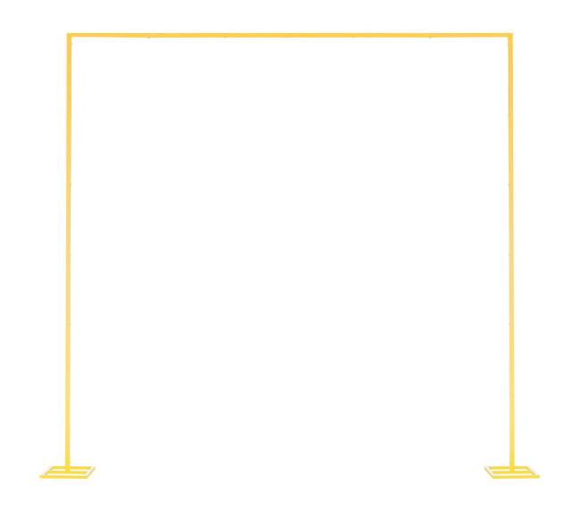 Kvadratinė auksinė metalinė arka dekoracijoms0