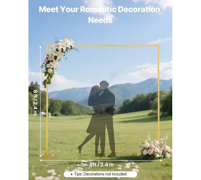 Kvadratinė auksinė metalinė arka dekoracijoms1