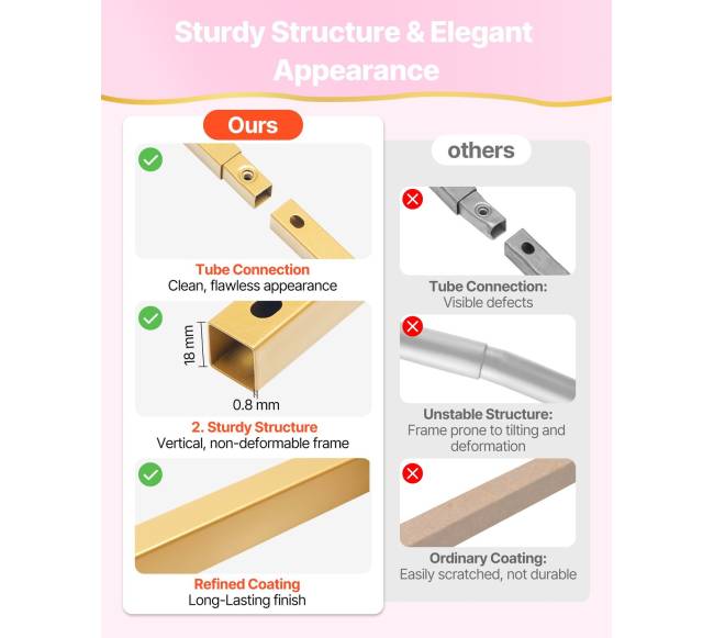 Kvadratinė auksinė metalinė arka dekoracijoms2