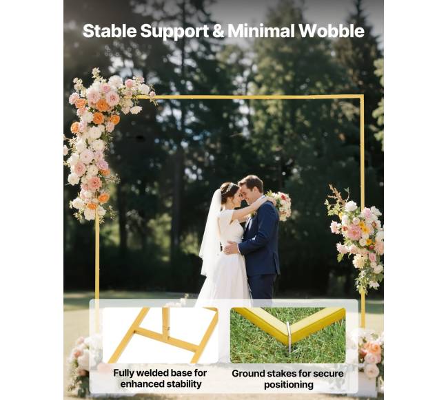 Kvadratinė auksinė metalinė arka dekoracijoms3