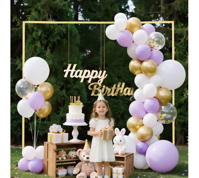 Kvadratinė auksinė metalinė arka dekoracijoms7