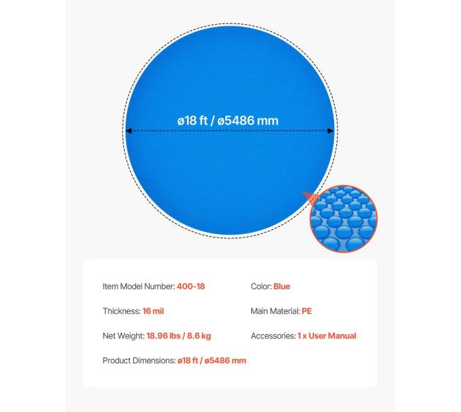 Apvalus saulės baseino dangtis 5.49 m6