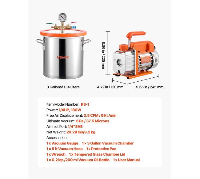 11,36 l vakuuminė kamera su siurbliu6