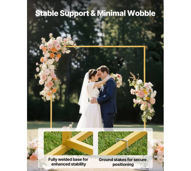 Aukso arkos fonas dekoracijoms, 2 x 2 m3