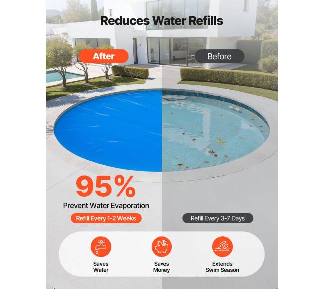 Apvalus baseino dangtis 7.32m, 12 mil4