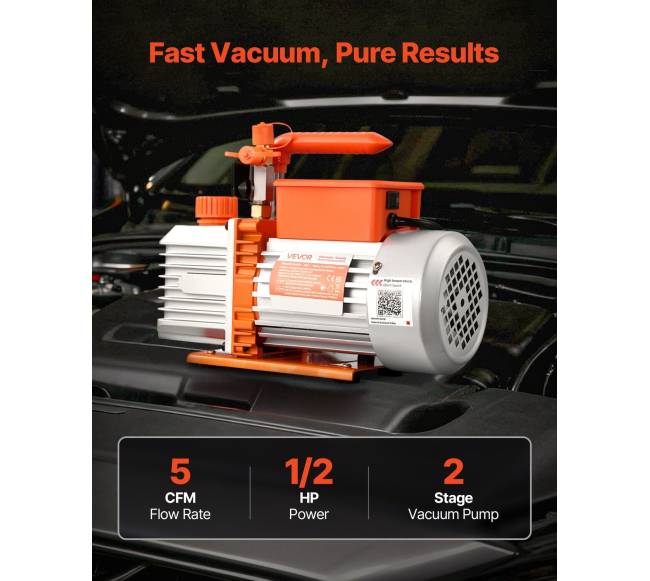 5 CFM vakuuminis siurblys dviem etapais1