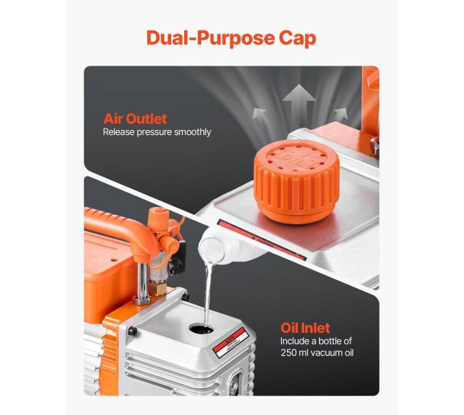 5 CFM vakuuminis siurblys dviem etapais4