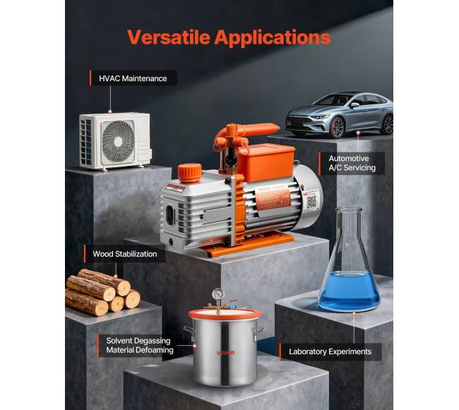 5 CFM vakuuminis siurblys dviem etapais5