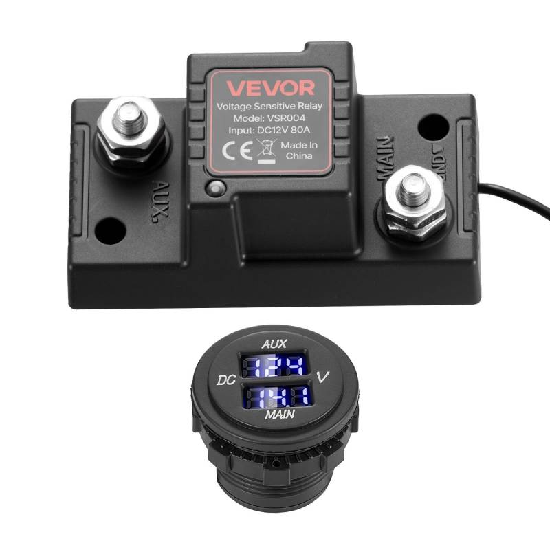 Akumuliatoriaus izoliacijos rinkinys, 12V 80A su VSR rele0