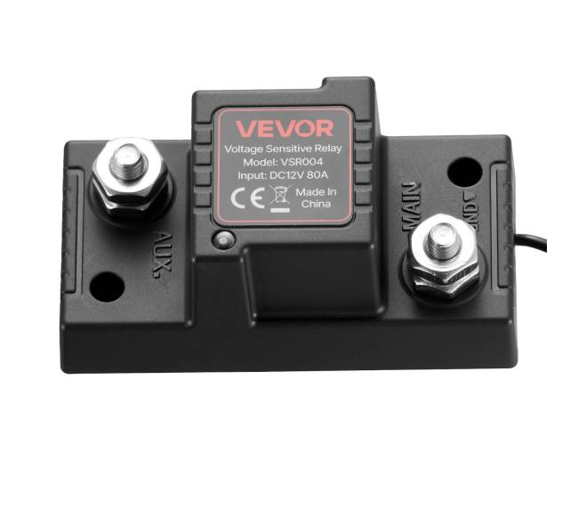 Akumuliatoriaus izoliacijos rinkinys, 12V 80A su VSR rele9