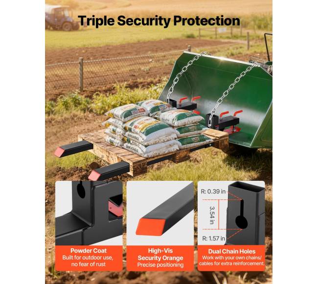 Šakės traktoriui su reguliuojamu stabilizatoriumi5