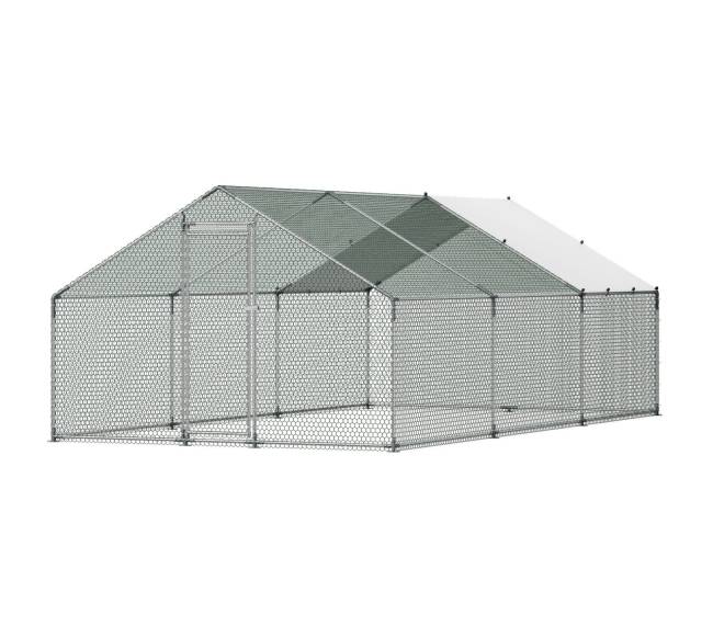 Metalinė vištidė su stogu ir apsauginiu užraktu0