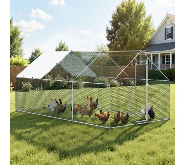 Metalinė vištidė su stogu ir apsauginiu užraktu7