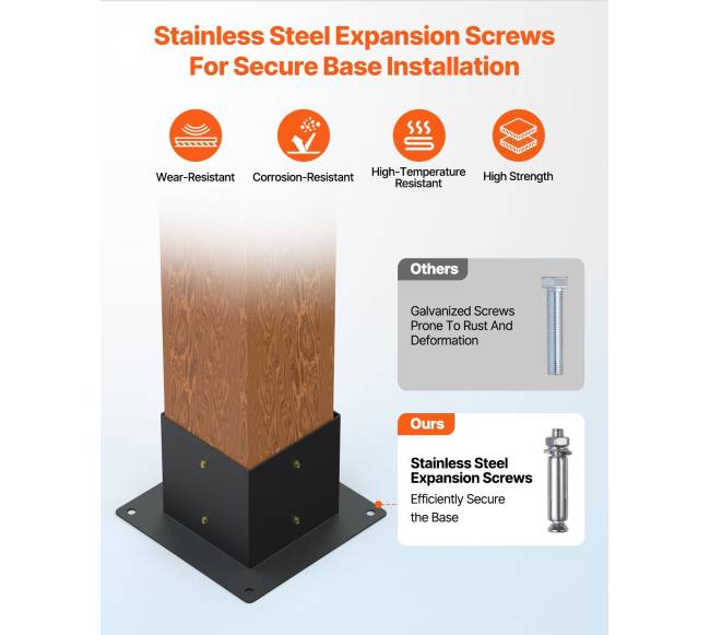 Pergolos laikiklių rinkinys 4x4, 92x92 mm3