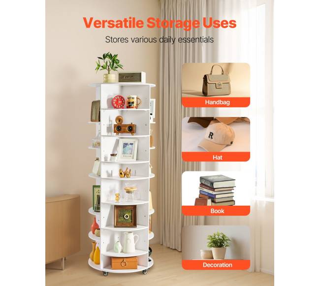 7 aukštų besisukanti batų lentyna su reguliuojamomis lentynomis6