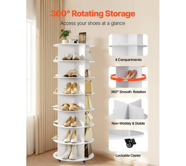 Batų lentyna su ratukais, 7 aukštų1