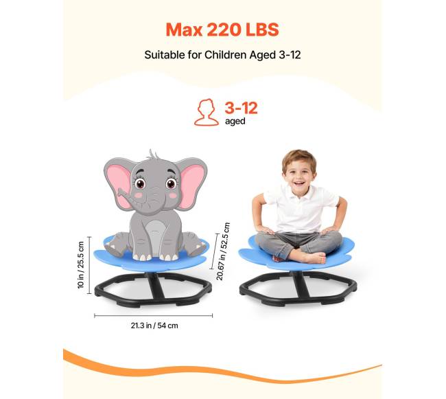 Vaikų sensorinė sukama kėdė, mėlyna1