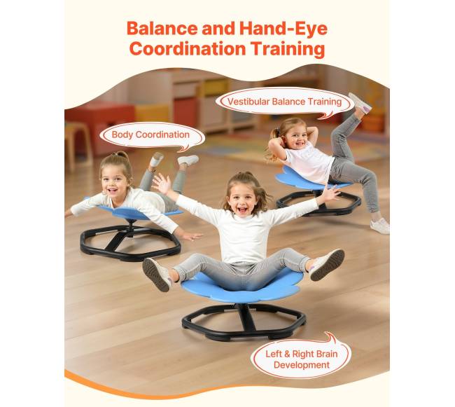 Vaikų sensorinė sukama kėdė, mėlyna2