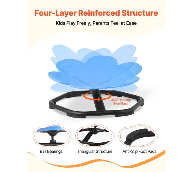 Vaikų sensorinė sukama kėdė, mėlyna3