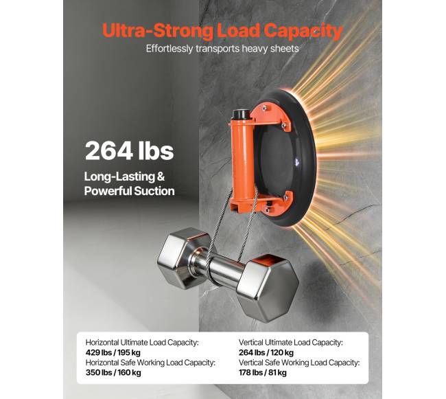 Vakuuminis siurblys stiklui, 203 mm, 195 kg2