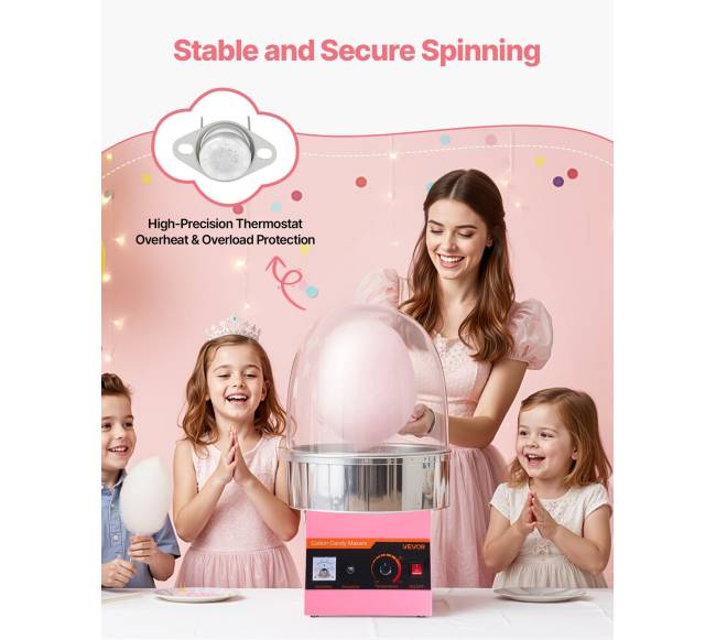 Elektrinė cukraus vatos mašina su dangčiu1