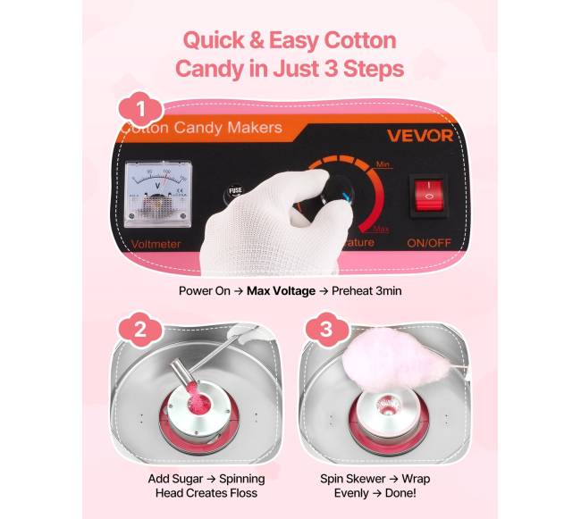 Elektrinė cukraus vatos mašina su dangčiu2