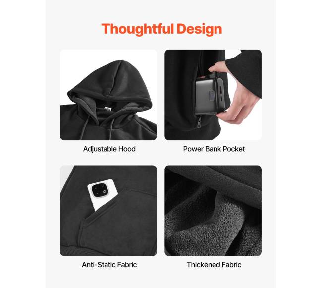 Šildomas džemperis su gobtuvu vyrams ir moterims5