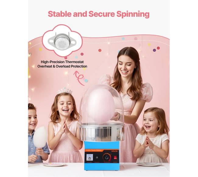 Elektrinė cukraus vatos mašina su dangčiu1