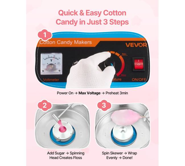 Elektrinė cukraus vatos mašina su dangčiu2