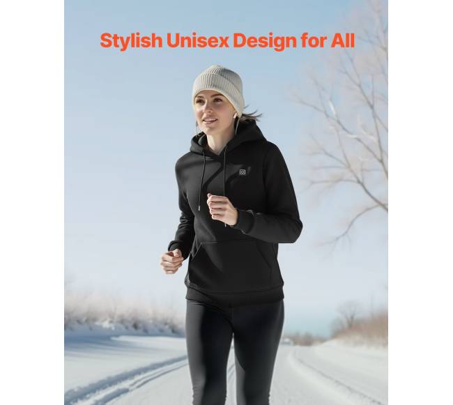 Įkaitinta unisex džemperis su gobtuvu ir baterija4