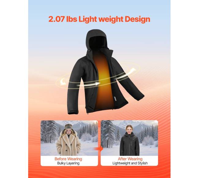 Elektrominė šildoma striukė moterims su baterija4