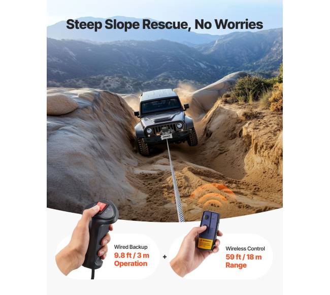 Elektrinė gervė 5400 kg su plienine virve 12V4