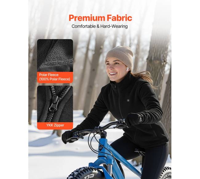 Moteriška elektrinė šildoma fleece striukė3