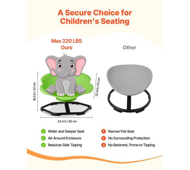 Vaikiška sukama kėdė, žalia1