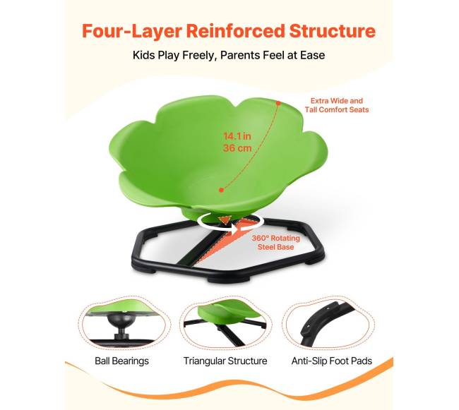 Vaikiška sukama kėdė, žalia3