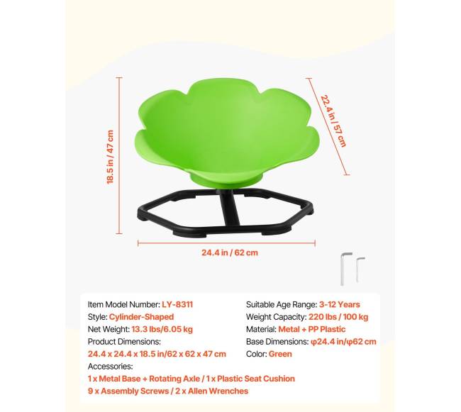 Vaikiška sukama kėdė, žalia6