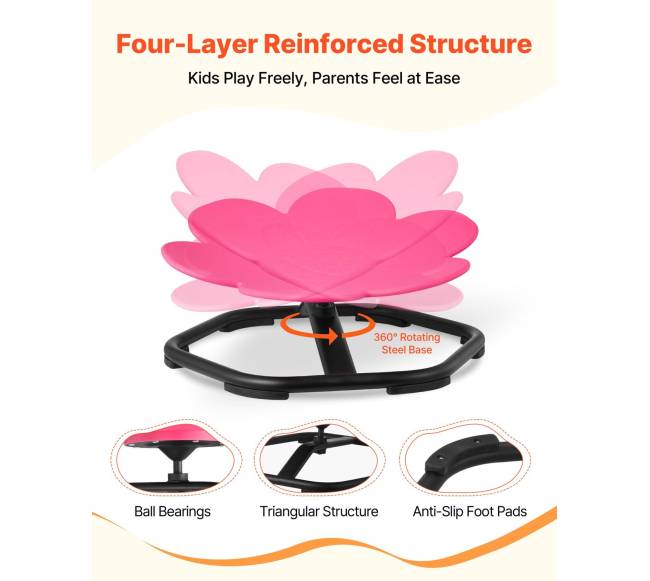 Vaikiška besisukanti kėdė gėlių formos3