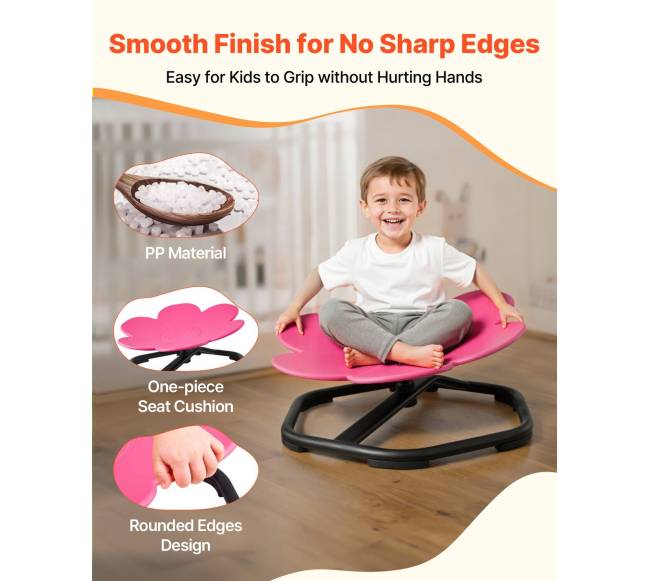 Vaikiška besisukanti kėdė gėlių formos4