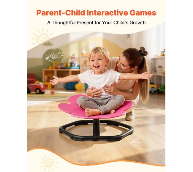 Vaikiška besisukanti kėdė gėlių formos5