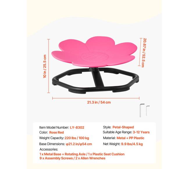 Vaikiška besisukanti kėdė gėlių formos6