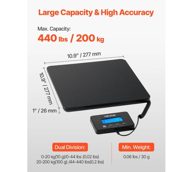 Skaitmeninės pašto svarstyklės su LCD ir „Tare“ funkcija1