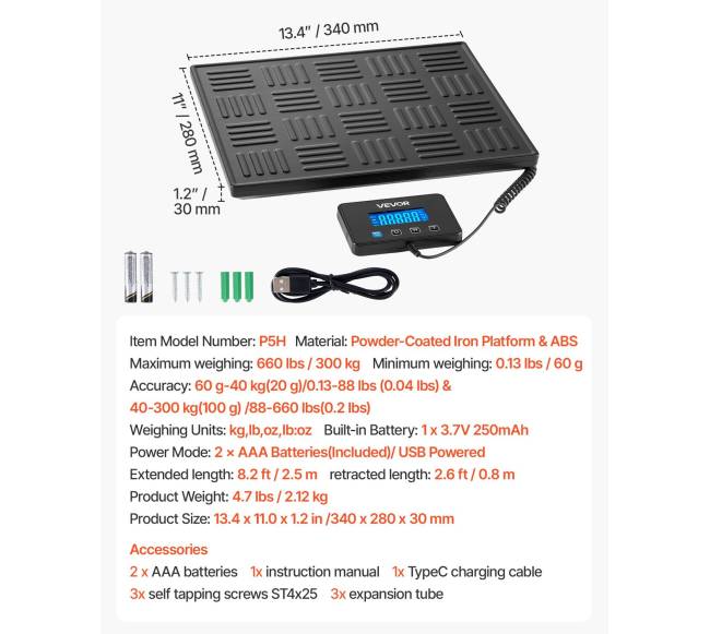 Skaitmeninės pašto svarstyklės su LCD ekranu6