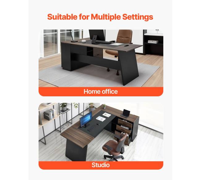 Kampinis vadovų stalas su stalčiais ir spinta6