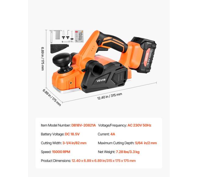 Belaidis rankinis obliavimo įrankis 82 mm6