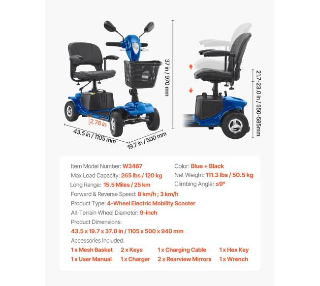 Sulankstomas keturių ratų elektrinis skuteris6