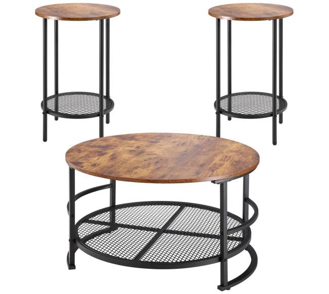 Apvalus kavos staliukų komplektas0