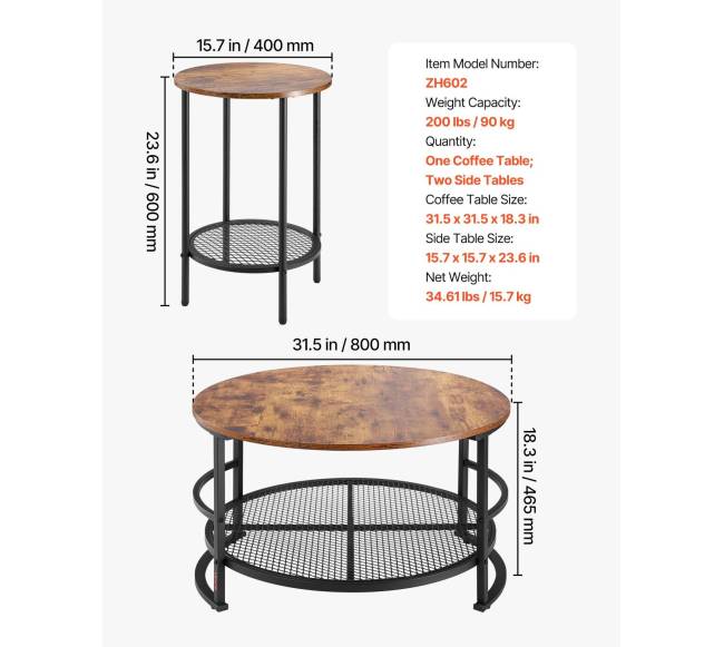 Apvalus kavos staliukų komplektas6